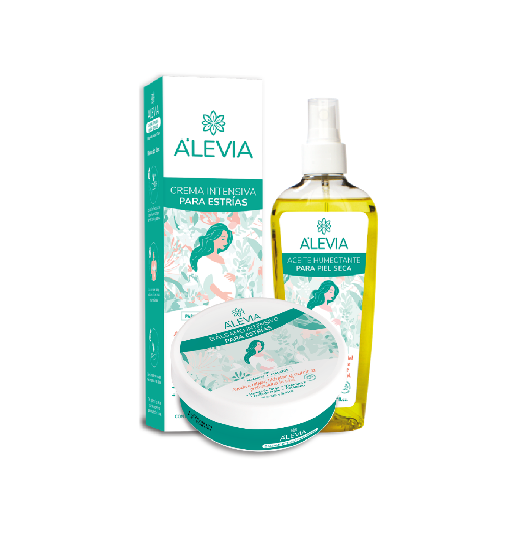 PAGUE 2 PRODUCTOS LLEVE 3 / Kit Básico Anti estrías Embarazo A’levia