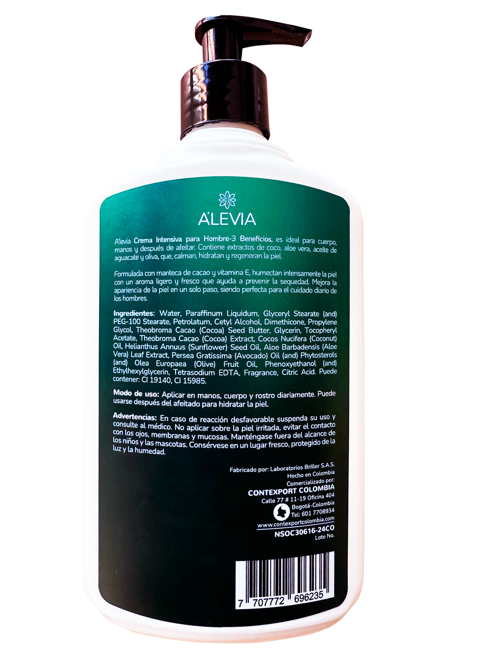 CREMA INTENSIVA PARA HOMBRE X 500 ML